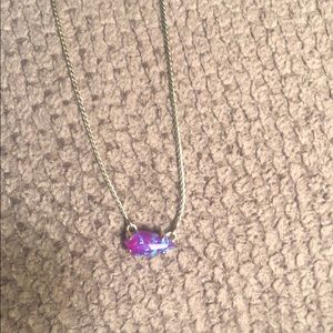 Kendra Scott Silver purple opal necklace